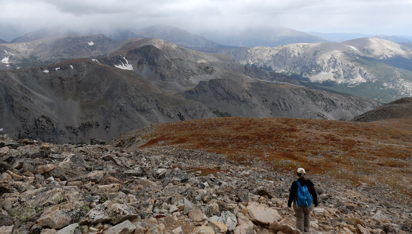 Approaching storm from the north while descending Mount Audubon