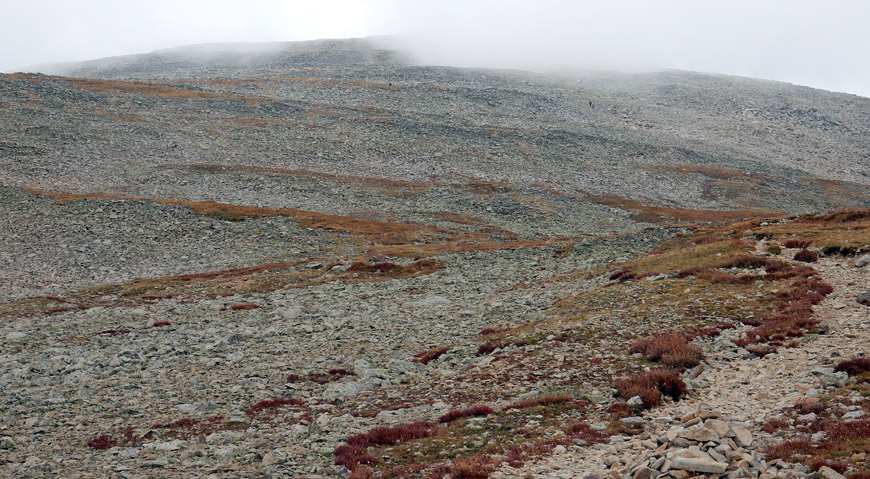 View of Mount Audubon disappearing into a storm coming in from the north