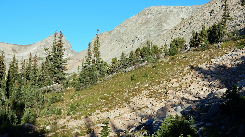 Early morning view of the south face of Mount Audubon