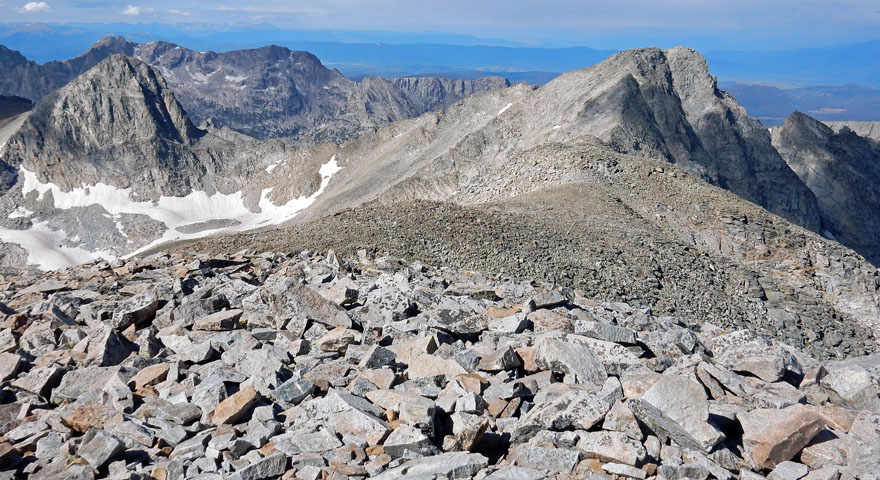 View from the summit of Mount Audubon, looking west along the ridge to Paiute Peak