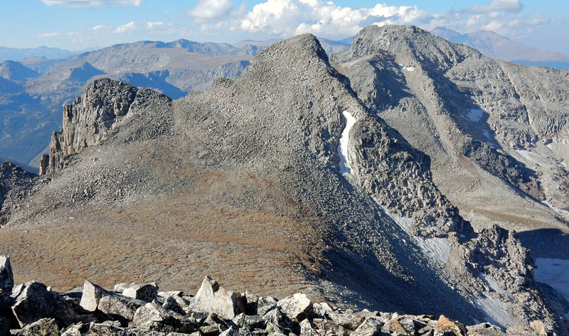 View of Mount Toll from the Pawnee Peak summit