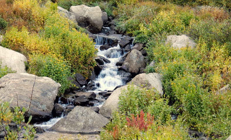 Late day shot of stream along the Pawnee Pass Trail in the Indian Peaks Wilderness Area