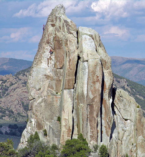 West side of Morning Glory Spire, in the Parking Lot Rock area, as seen from the road