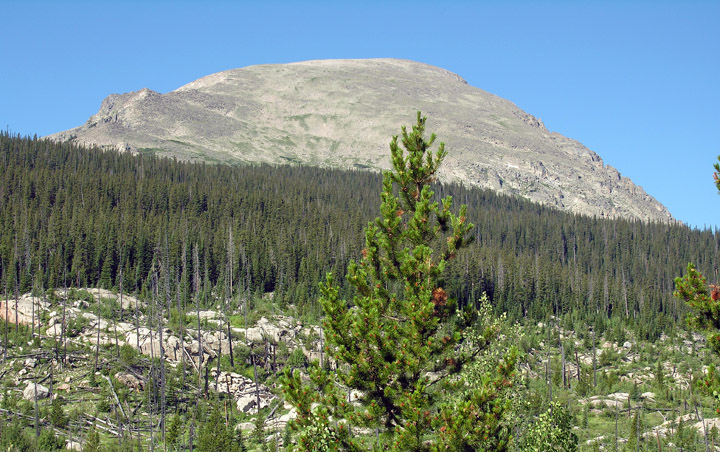 View of Copeland Mountain from the Wild Basin trail to Bluebird Lake