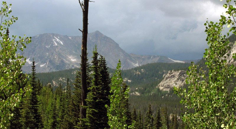 Storm clouds coming over Mount Alice in the Wild Basin