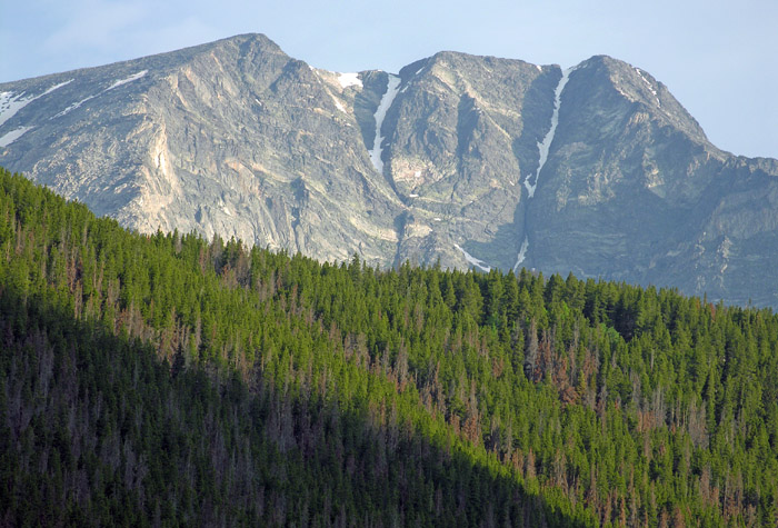 View of Mt Chiquita and Ypsilon Mtn from the Lawn Lake Trail