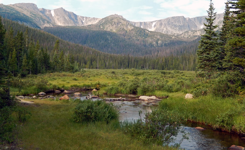 Ridge between Fall Mountain and Comanche Peak from Cirque Meadows