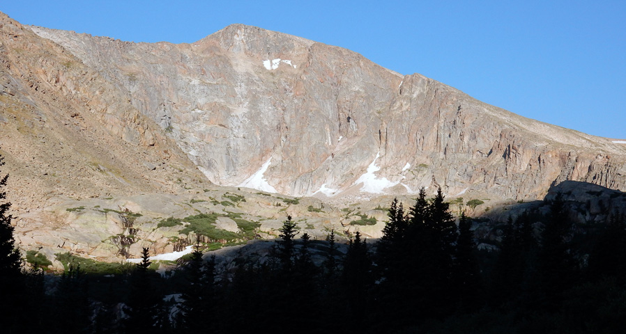 Fairchild Mountain east face with the morning sun