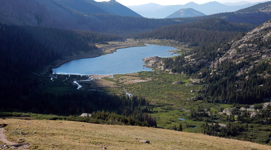 Lawn Lake, as seen from the Saddle trail above