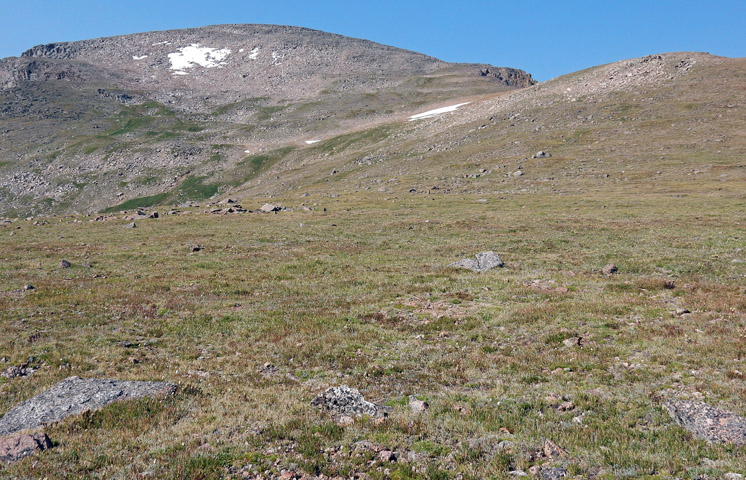 View of Fairchild Mountain from the saddle between it and Hagues Peak