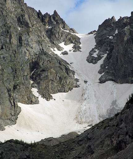 Snowfield on the north side of Lone Eagle Peak - Indian Peaks Wilderness Area, Colorado