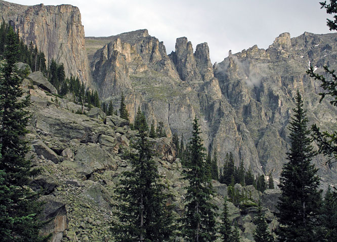 Continental Divide in evening light at the Crater Lake Camp Area - Indian Peaks Wilderness Area, Colorado