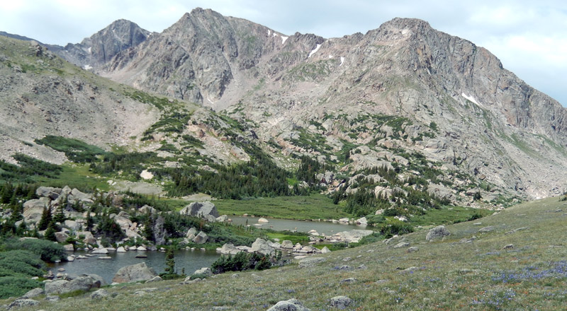 Unnamed ponds and mountain just SW of Lake Husted