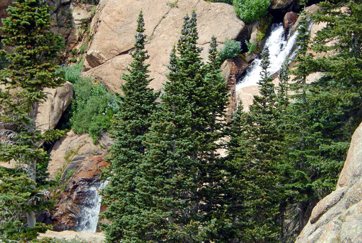 Water falls just up from unnamed ponds, SW of Lake Husted