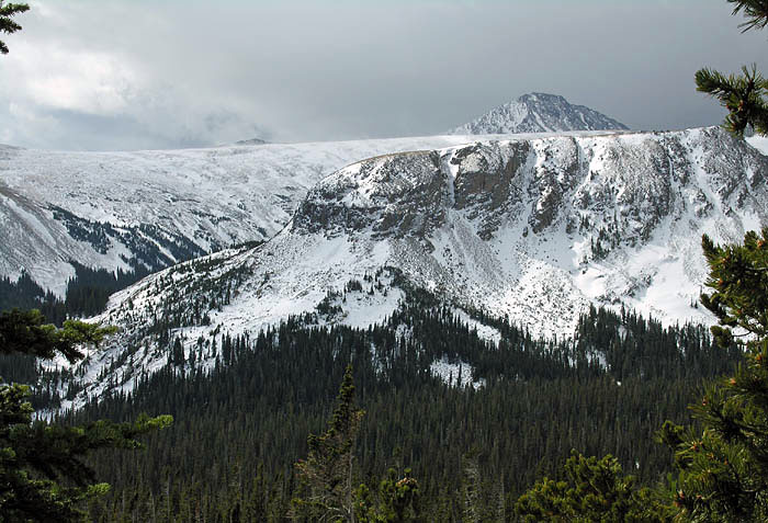 View looking southwest from the Indian Peaks, Mount Audubon Trail