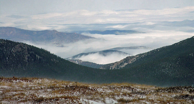 Yet another shot of low clouds covering the Colorado Front Range foothills