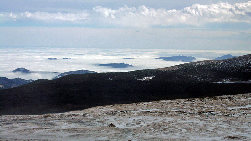 Looking southeast from above timberline on the Indian Peaks, Mount Audubon Trail