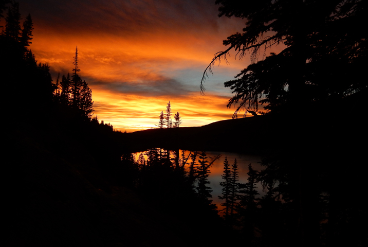 Sunrise across Long Lake in Indian Peaks Wilderness Area