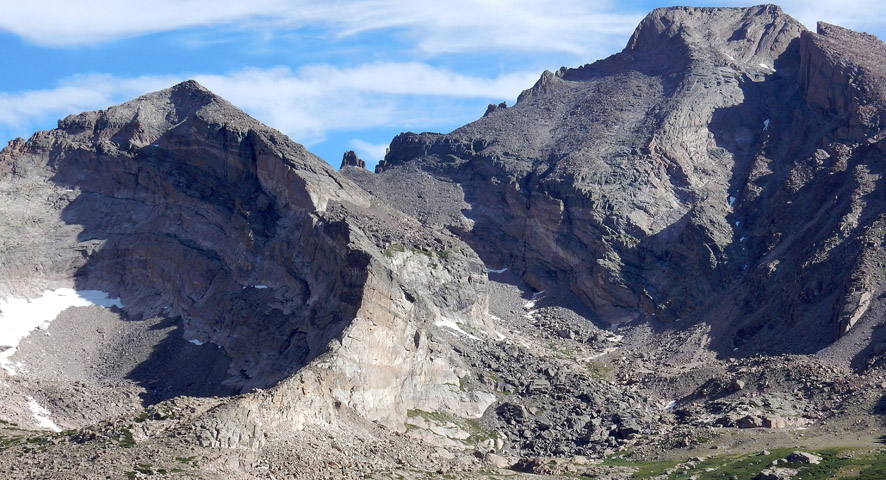 View of Longs Peak and Pagoda Mountain from Mount Orton