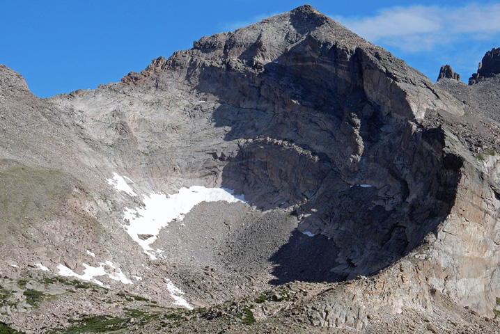 Close up of the south face of Pagoda Mountain from the summit of Mount Orton