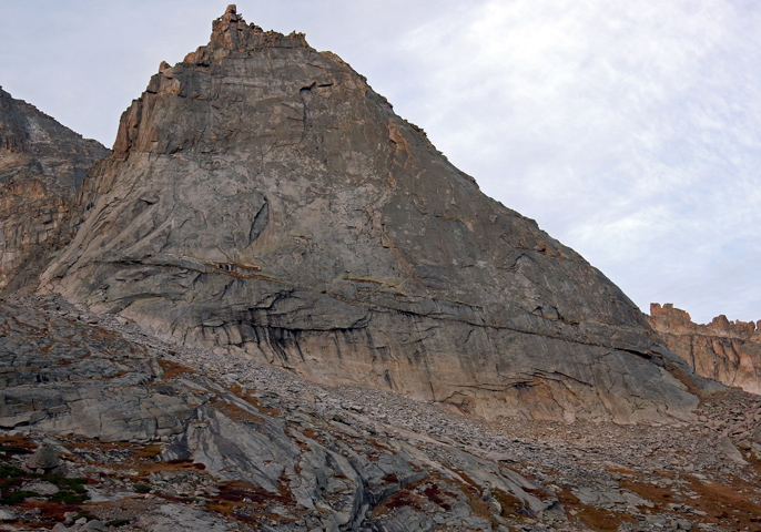 Morning view of Spearhead from below PAgoda Mountain