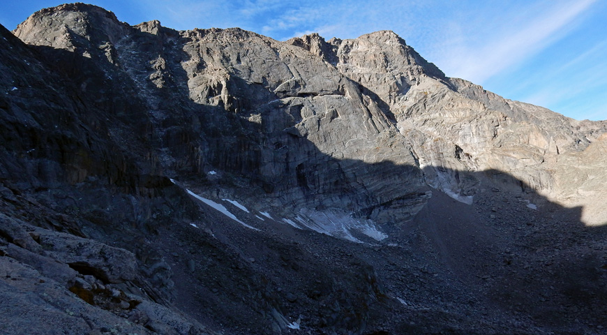 View of Chiefs Head Peak from the eastern scree slopes of Pagoda Mountain