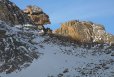 Morning winter shot of the Longs Peak Keyhole