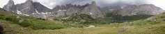 Panoramic picture of the Cirque of the Towers, in the Wind River Range of Wyoming