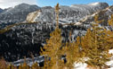 Winter view from the Dream Lake Overlook on the Flattop Mountain Trail