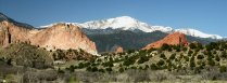 Pikes Peak from the visitors center at the Garden of the Gods