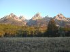 The Teton Range, taken from the road into the AAC's Climbers' Ranch, in the Teton National Park