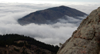 Low clouds and fog drifting around the foothills at Horsetooth Mountain Park