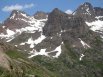 Sunlight Peak, Sunlight Spire, Peak 18, & Windom Peak, from the southeast finger of the south ridge of Mount Eolus