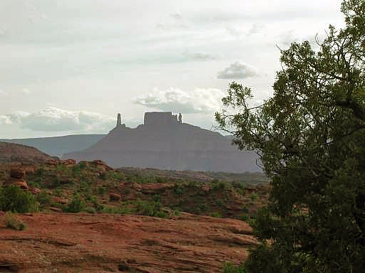 Castleton Tower as seen from the Fisher Towers area, near Moab, Utah