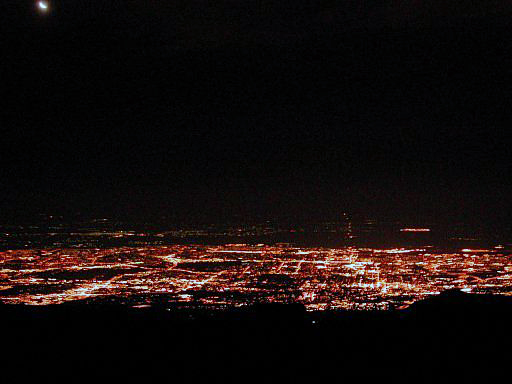The lights of Colorado Springs from Pikes Peak at 4am 7/26/03