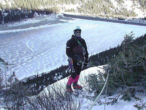 Ben standing on top of Lincoln Falls