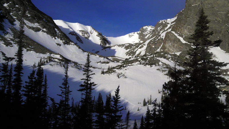 View into Odessa Gorge to Ptarmigan Glacier from Two Rivers Lake