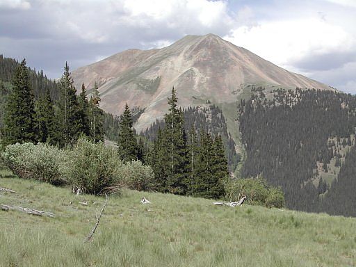 Redcloud & Sunshine Peaks from near the Silver Creek-Grizzly Gulch Trailhead