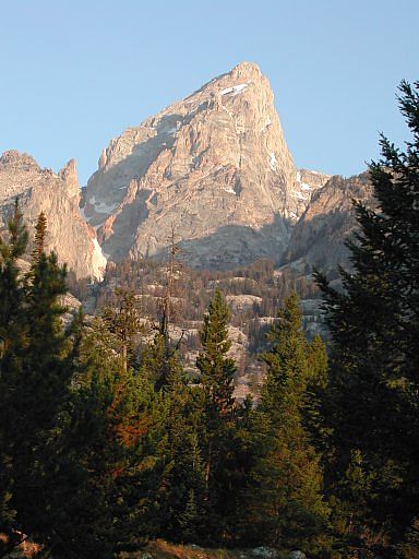 The Grand Teton, from the trail up to Amphitheater Lake, August, 2003