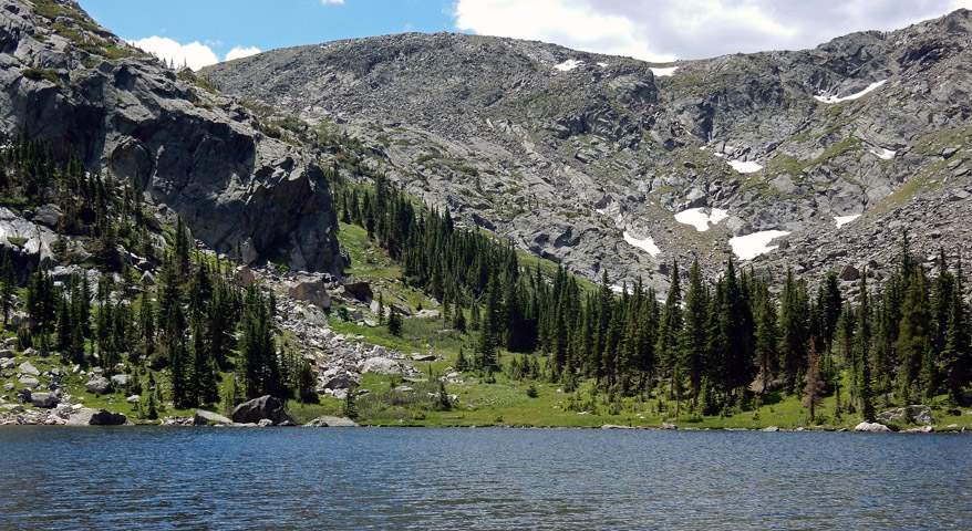 View of the southeast end of Timber Lake in Rocky Mountain National Park