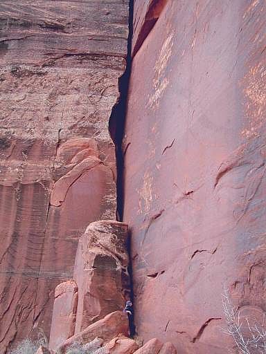 John Benson at Without a Net, Tusher Canyon / Courthouse Pasture, Moab, Utah