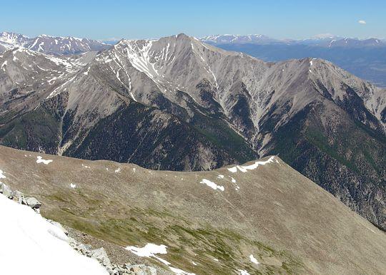 The north ridge of Mount Antero, with Mount Princeton in the background, taken from the summit of Mount Antero