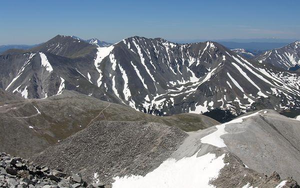 Mount Shavano and Tabeguache Peak, taken from the summit of Mount Antero