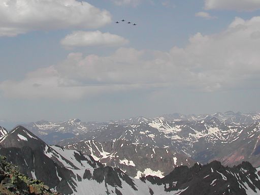 Blue Angels, I think, approaching Handies Peak from the west about noon on the 4th of july, 2004.