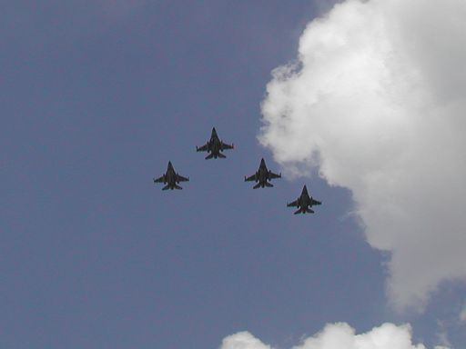 Blue Angels, I think, over the top of Handies Peak, 4th of July, 2004