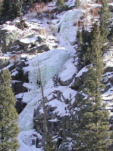 Castle Rock Lower Falls Ice, Boulder Canyon, taken from the road