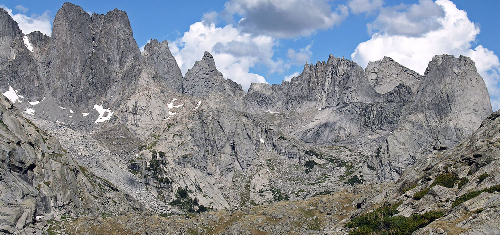View of the Cirque of the Towers, as seen coming over Jackass Pass