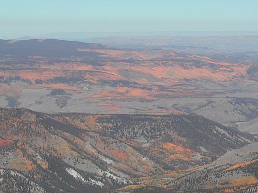 View of the autumn colors,looking southwest from the summit of San Luis Peak.