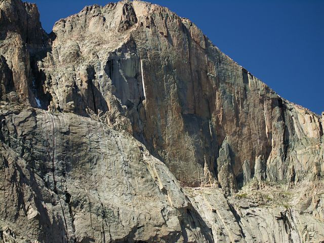 Close-up of the Longs Peak Diamond Wall, Rocky Mountain National Park, Colorado