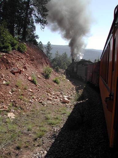 The Durango & Silverton Narrow Gauge Railroad steam engine rollin round the bend